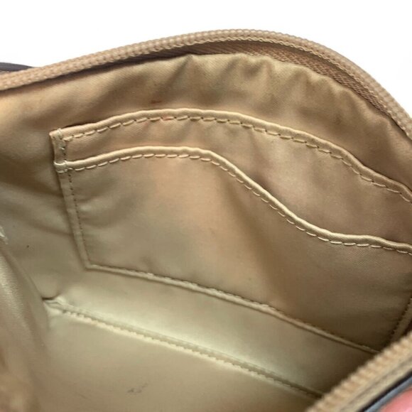 COACH Darcy Bow Small Zip Wristlet Silver/Sand Cross Grain Leather G1481-F51672 - Picture 3 of 9